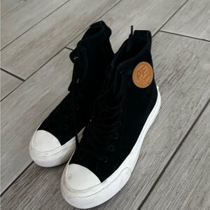P.F. Flyers Black and White High-Top Sneakers